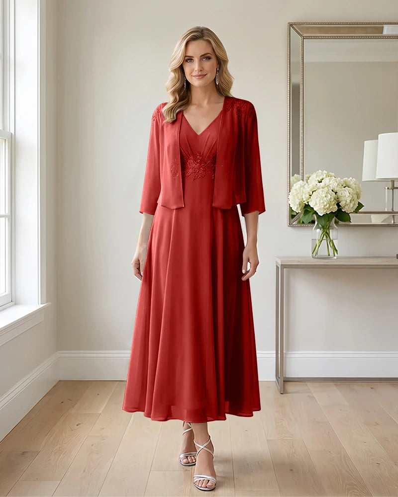 Two-Piece-Embroidered-Shrug-Chiffon-Mother-of-the-Bride-Dress-Terracotta-1