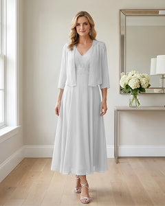Two-Piece-Embroidered-Shrug-Chiffon-Mother-of-the-Bride-Dress-White-1