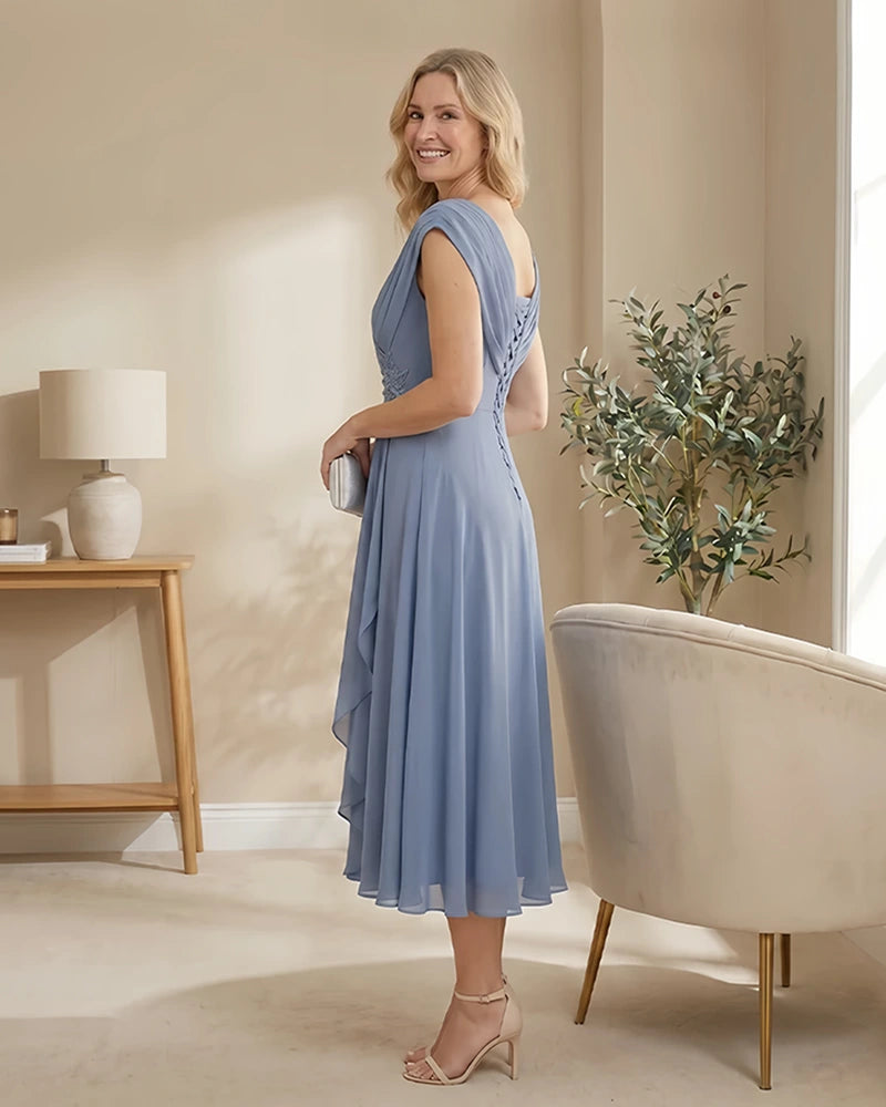 Chiffon-Mother-of-the-Bride-Dress-with-V-Neck-and-Cap-Sleeves-Dusty-Blue-3