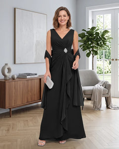 Sleeveless-Chiffon-Mother-of-the-Bride-Dress-with-Shawl-Black-1