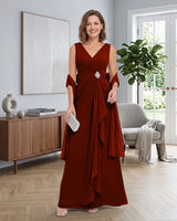Sleeveless-Chiffon-Mother-of-the-Bride-Dress-with-Shawl-Burnt-Orange-1