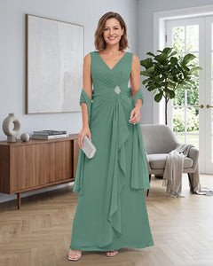 Sleeveless-Chiffon-Mother-of-the-Bride-Dress-with-Shawl-Eucalptus-1