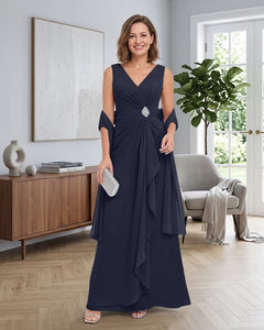 Sleeveless-Chiffon-Mother-of-the-Bride-Dress-with-Shawl-Navy-Blue-1