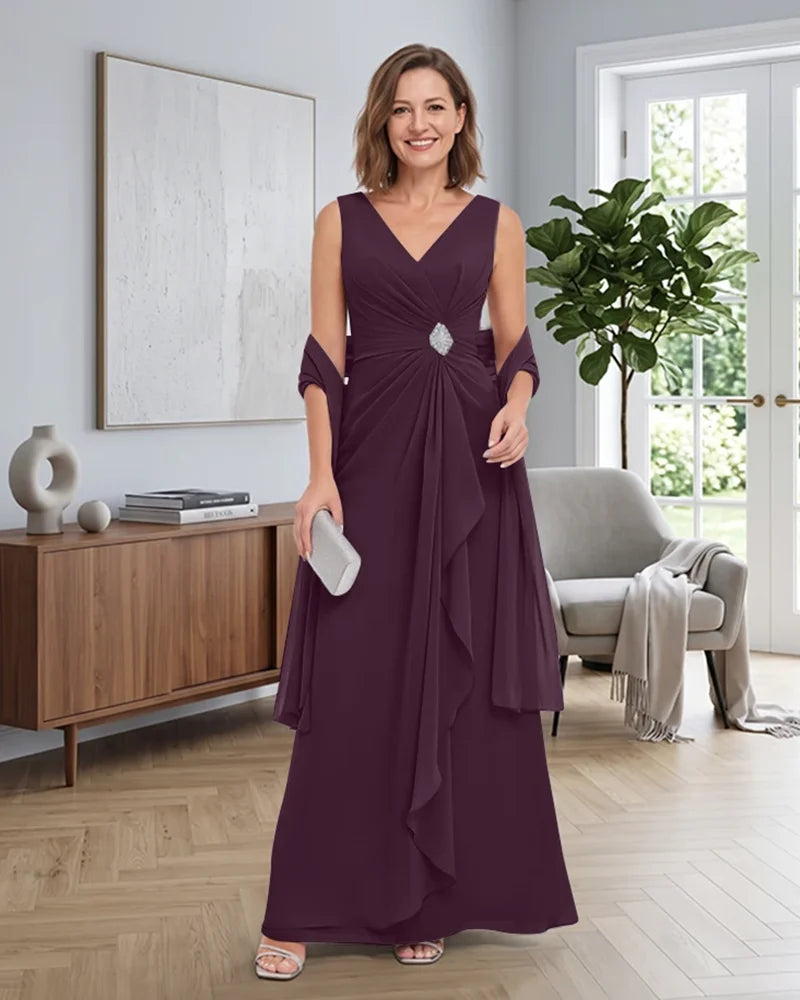 Sleeveless-Chiffon-Mother-of-the-Bride-Dress-with-Shawl-Plum-1