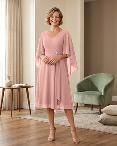 Tea-Length-Chiffon-Mother-of-the-Bride-Dress-with-V-Neck-Blushing-Pink-1