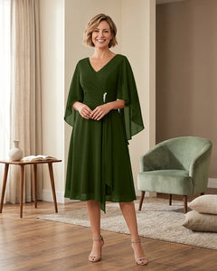 Tea-Length-Chiffon-Mother-of-the-Bride-Dress-with-V-Neck-Clover-1