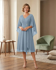 Tea-Length-Chiffon-Mother-of-the-Bride-Dress-with-V-Neck-Dusty-Blue-1