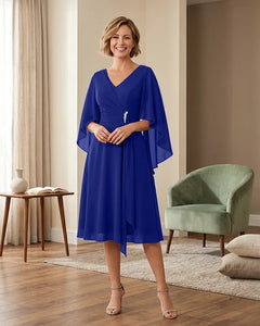 Tea-Length-Chiffon-Mother-of-the-Bride-Dress-with-V-Neck-Royal-Blue-1