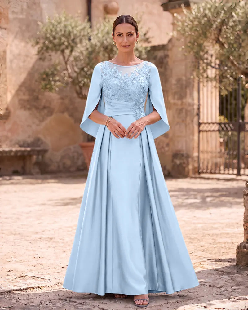 Illusion Neck A‑Line Formal Gown for Wedding Occasions