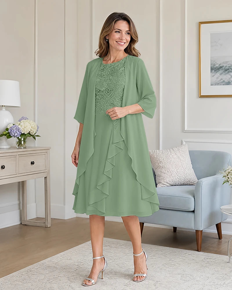Floral-Lace-Top-Midi-Dress-Matching-Ruffle-Chiffon-Shrug-Dusty-Sage-1